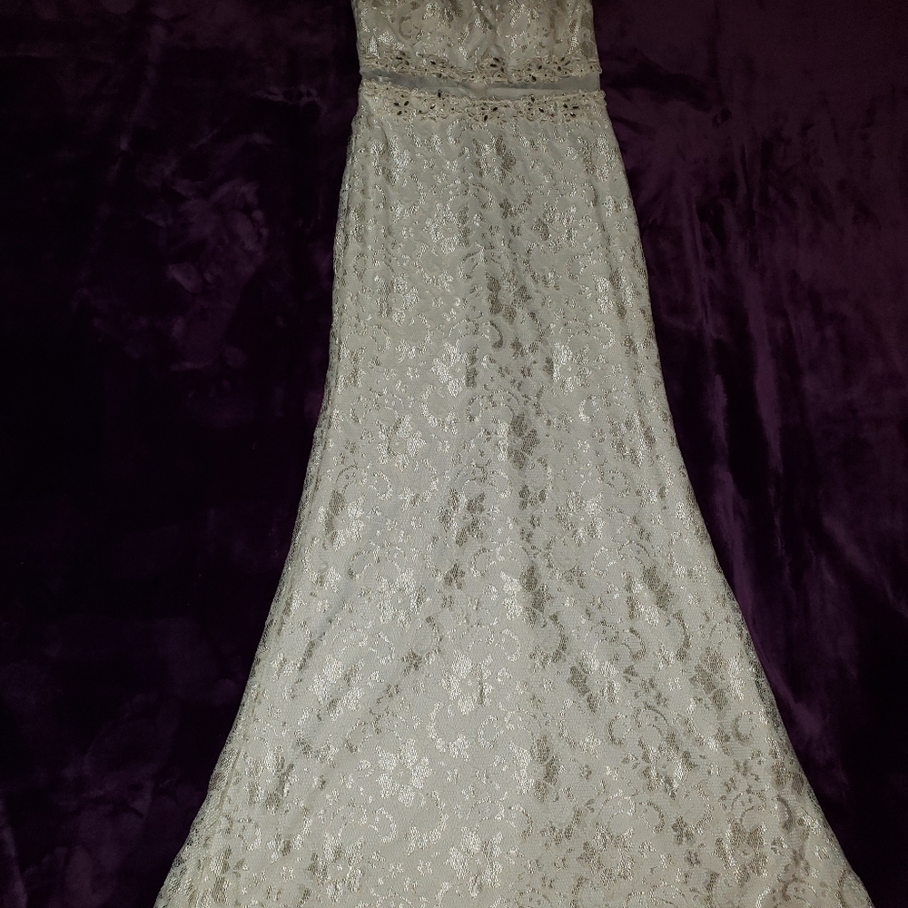 Rhinestone & Lace Wedding Dress